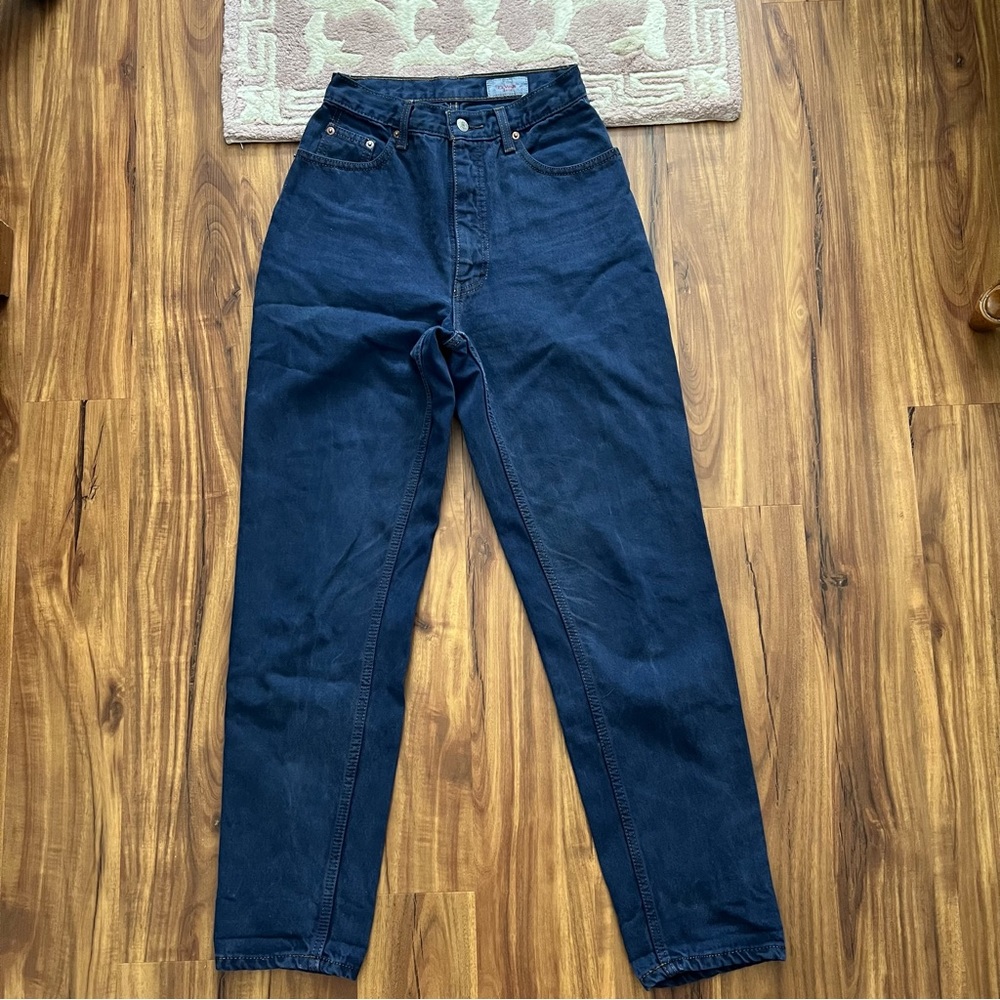 Vintage high rise jeans ET VOUS navy twill mom jeans 25” waist 28.5” inseam